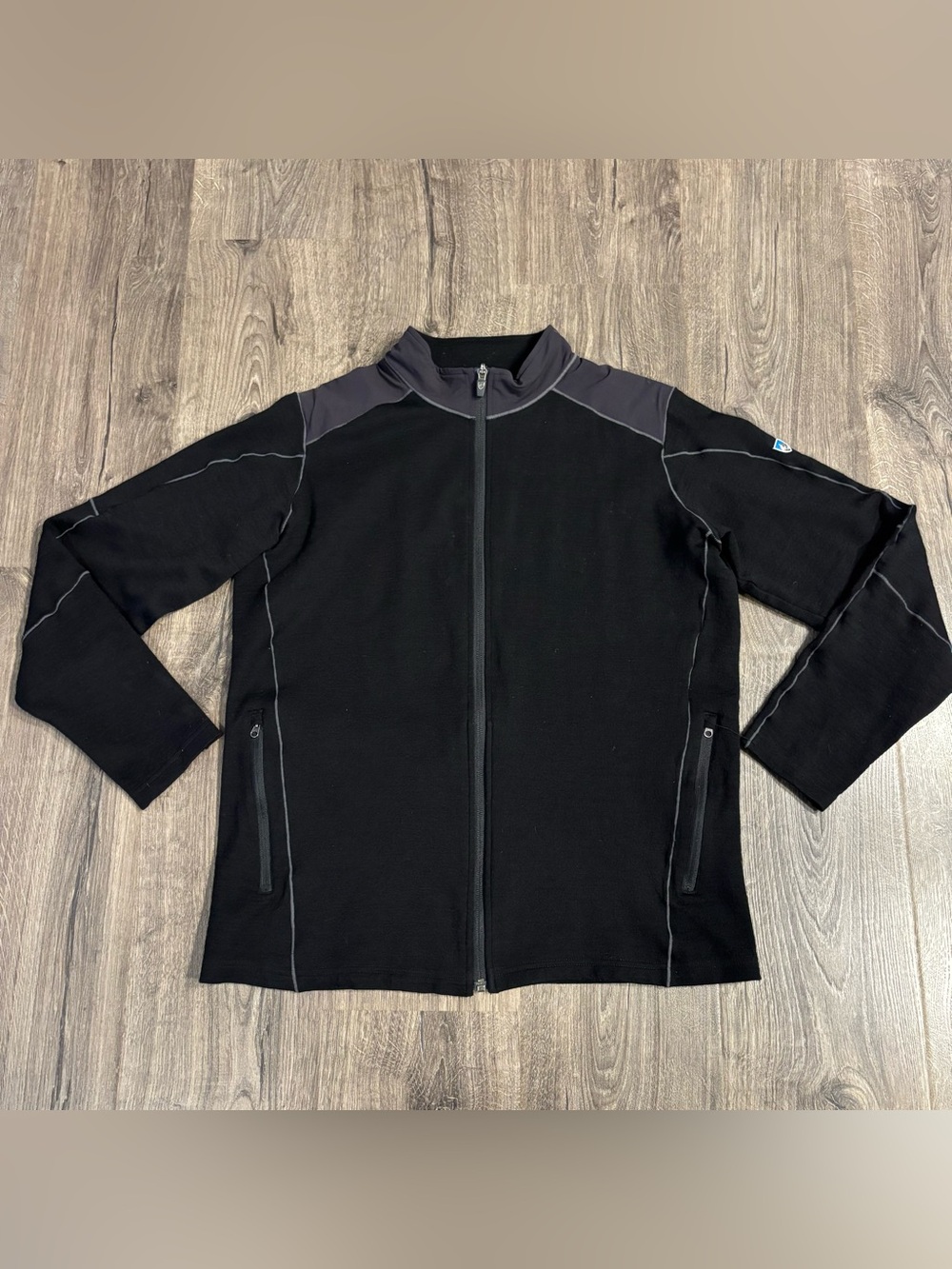 KÜHL RACR X Men's Full-Zip Black Merino Wool Jacket Men’s size Medium